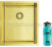 Комплект Мойка Omoikiri Taki 38-U/IF-LG светлое золото + Измельчитель Nagare slim 1250-AZ azur blue