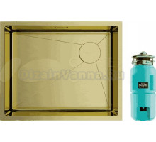 Комплект Мойка Omoikiri Taki 54-U/IF-LG Side SF светлое золото + Измельчитель Nagare slim 1250-AZ azur blue