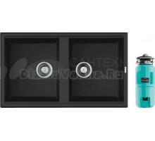 Комплект Мойка Omoikiri Tedori 86-2-BL чёрная + Измельчитель Nagare slim 1250-AZ azur blue