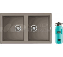 Комплект Мойка Omoikiri Tedori 86-2-SA бежевая + Измельчитель Nagare slim 1250-AZ azur blue