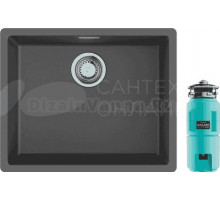 Комплект Мойка Omoikiri Yamakawa 55Т Integra-PL платина + Измельчитель Nagare slim 1250-AZ azur blue