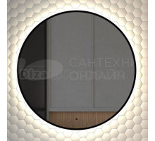Зеркало круглое Defesto Aura DF 2984R 70x70, с нейтральной подсветкой, инфракрасный выключатель, черное