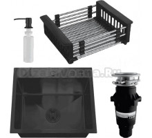 Комплект Мойка РМС MR-5050BL c корзиной и дозатором, графит + Измельчитель Bone Crusher BC 810-SL Slim Line