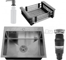Комплект Мойка РМС MR-5843BL c корзиной и дозатором, графит + Измельчитель Bone Crusher BC 910-SL-Slim Line