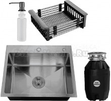 Комплект Мойка РМС MR-6050BL c корзиной и дозатором, графит + Измельчитель Bone Crusher BC 810-AS