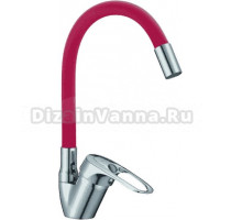 Смеситель для кухни D-lin D150628-4C с гибким изливом, красный