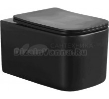 Унитаз подвесной Boheme Mane 970-SET-B безободковый, с микролифтом, черный матовый