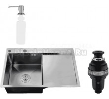 Комплект Мойка РМС MRK-7851BL-L c дозатором, графит + Измельчитель Bone Crusher BC 1000-AS