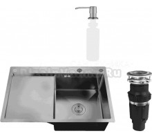 Комплект Мойка РМС MRK-7851BL-R c дозатором, графит + Измельчитель Bone Crusher BC 610-AS