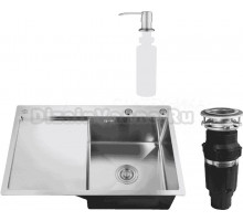 Комплект Мойка РМС MRK-7851R R c дозатором, серый + Измельчитель Bone Crusher BC 610-AS