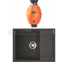 Комплект Мойка Omoikiri Daisen 65T-BL черная + Измельчитель Nagare 500