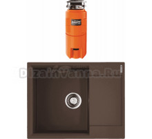 Комплект Мойка Omoikiri Daisen 65T-DC темный шоколад + Измельчитель Nagare slim 1250