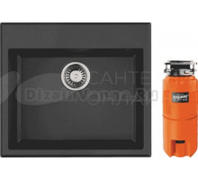 Комплект Мойка Omoikiri Tedori 57 черная + Измельчитель Nagare slim 500