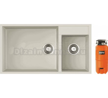 Комплект Мойка Omoikiri Tedori 85-2-U белая + Измельчитель Nagare slim 500