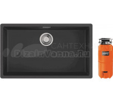 Комплект Мойка Omoikiri Yamakawa 75T-Integra-BL черная + Измельчитель Nagare slim 500