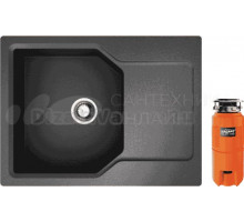 Комплект Мойка Omoikiri Yonaka 65-BL черная + Измельчитель Nagare slim 500