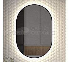 Зеркало Defesto Aura DF 2925 60x90, с нейтральной подсветкой, без выключателя, черное