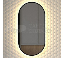 Зеркало Defesto Aura DF 2932 40x80, с теплой подсветкой, без выключателя, черное