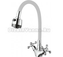 Смеситель для кухни D-lin D153810-3T с гибким изливом, белый