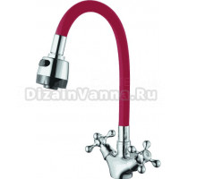 Смеситель для кухни D-lin D153810-4T с гибким изливом, красный