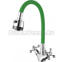 Смеситель для кухни D-lin D153810-5T с гибким изливом, зеленый
