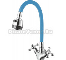 Смеситель для кухни D-lin D153810-6T с гибким изливом, синий