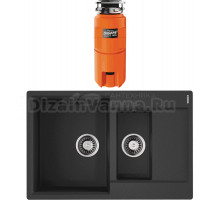 Комплект Мойка Omoikiri Daisen 78-2T-BL черная + Измельчитель Nagare slim 900