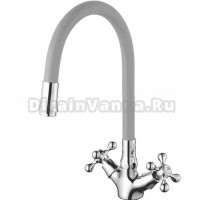Смеситель для кухни D-lin D153810-2 с гибким изливом, серый