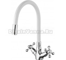Смеситель для кухни D-lin D153810-3 с гибким изливом, белый