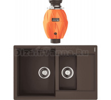 Комплект Мойка Omoikiri Daisen 78-2T-DC темный шоколад + Измельчитель Nagare 500