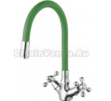 Смеситель для кухни D-lin D153810-5 с гибким изливом, зеленый