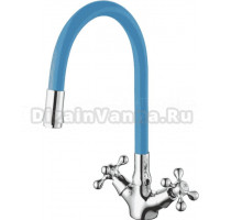 Смеситель для кухни D-lin D153810-6 с гибким изливом, синий