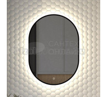 Зеркало Defesto Aura DF 2923S 50x70, с нейтральной подсветкой, сенсорный выключатель, черное