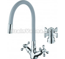 Смеситель для кухни D-lin D153807-2 с гибким изливом, серый