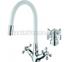 Смеситель для кухни D-lin D153807-3 с гибким изливом, белый