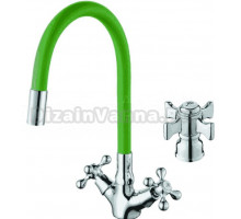Смеситель для кухни D-lin D153807-5 с гибким изливом, зеленый