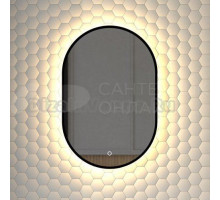 Зеркало Defesto Aura DF 2931S 40x60, с теплой подсветкой, сенсорный выключатель, черное