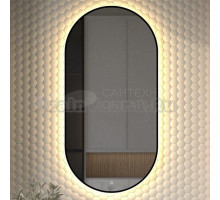 Зеркало Defesto Aura DF 2936S 60x120, с теплой подсветкой, сенсорный выключатель, черное