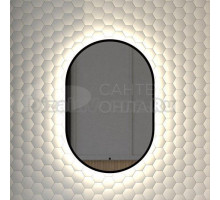 Зеркало Defesto Aura DF 2921R 40x60, с нейтральной подсветкой, инфракрасный выключатель, черное