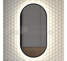 Зеркало Defesto Aura DF 2922R 40x80, с нейтральной подсветкой, инфракрасный выключатель, черное