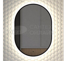 Зеркало Defesto Aura DF 2923R 50x70, с нейтральной подсветкой, инфракрасный выключатель, черное