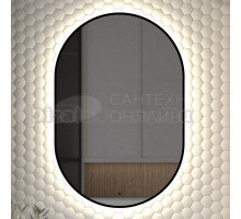 Зеркало Defesto Aura DF 2925R 60x90, с нейтральной подсветкой, инфракрасный выключатель, черное