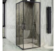 Душевой уголок Maybahglass MGY-1324-6 100 см, профиль черный, стекло прозрачное