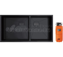 Комплект Мойка Omoikiri Taki 85-2-LB-U/IF-GB графит + Измельчитель Nagare slim 900