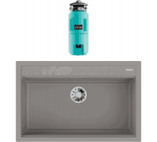 Комплект Мойка Omoikiri Kitagawa 79-LB-GR leningrad grey + Измельчитель Nagare slim 1250-AZ azur blue