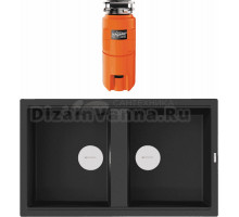 Комплект Мойка Omoikiri Kitagawa 86-2-GB графит + Измельчитель Nagare slim 1250