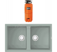 Комплект Мойка Omoikiri Kitagawa 86-2-WG wind green + Измельчитель Nagare slim 500