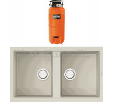 Комплект Мойка Omoikiri Kitagawa 86-2-WH белая + Измельчитель Nagare slim 900