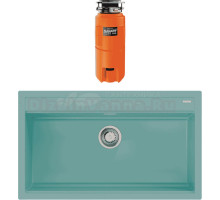 Комплект Мойка Omoikiri Kitagawa 86-LB-AZ azur blue + Измельчитель Nagare slim 500