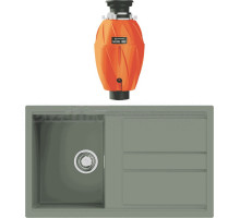 Комплект Мойка Omoikiri Kitagawa 86-WG wind green + Измельчитель Nagare 1000